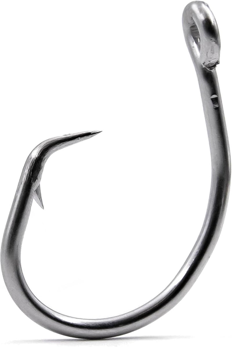 FishTrip Circle Hooks Saltwater,in-Line Fishing Hooks 5X Strong for Catfish 25pcs,Black/High Carbon Steel/Non-Offset/Closed Eye/Wide Gap for Striped Bass Salmon - Image 1